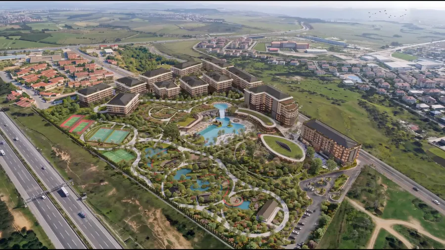 Projenin gündüz havadan görünümü