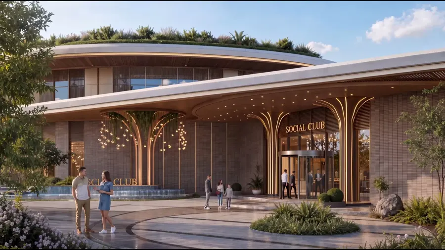 Kulüp binasının gündüz girişi